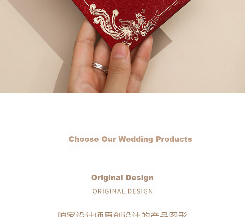 Dipuer Wedding Red Envelopes, Engagement And Wedding Gift Money Envelopes, "Double Happiness" Character Design, for Hundred And Thousand Yuan Bills, 6 Pieces 3