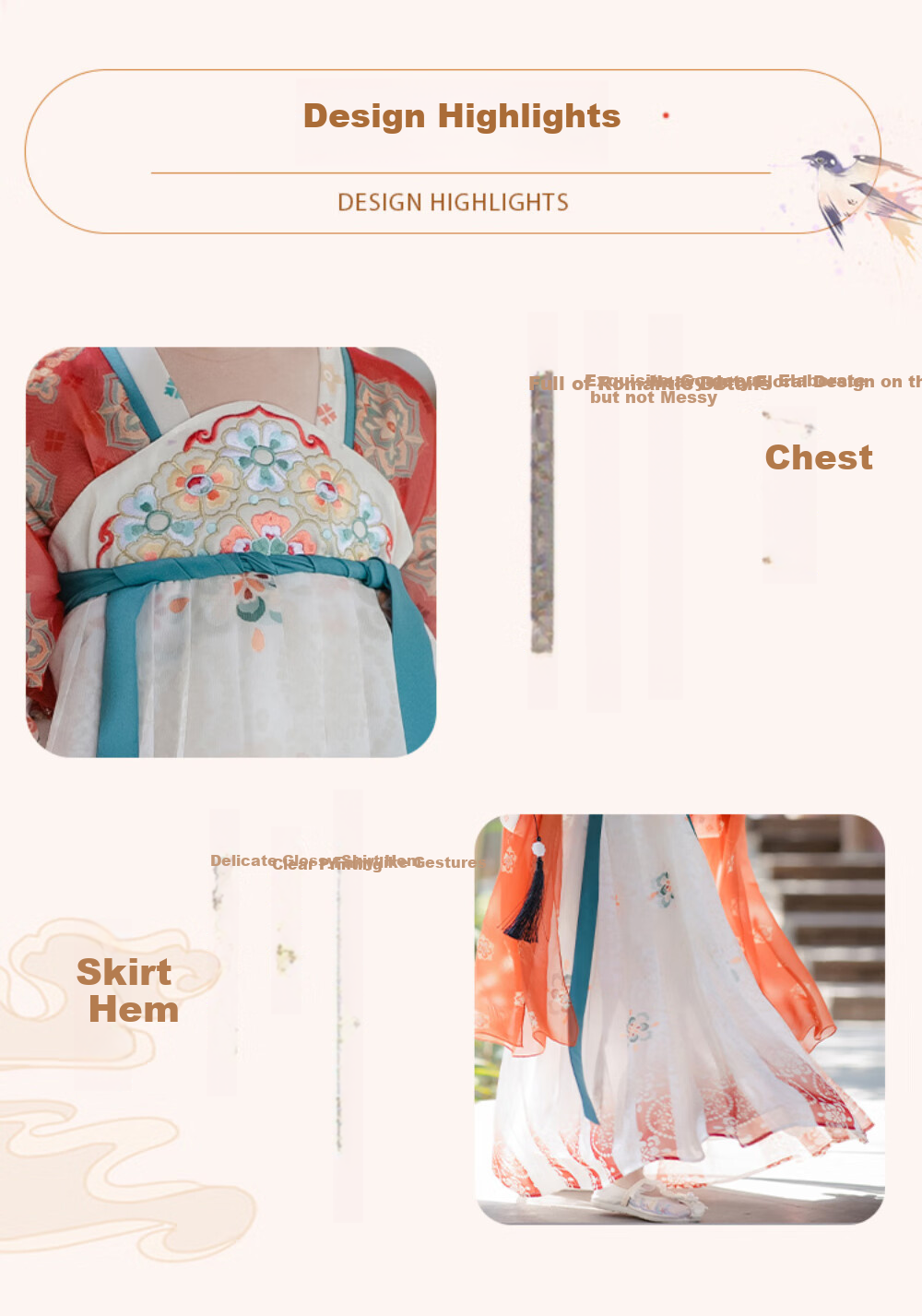 ROMON Children's Hanfu, Mid-Autumn Festival Girls' Tang Suit, Girls' Ancient Costume, Graduation Performance Outfit, Dunhuang Green, Size 160 2