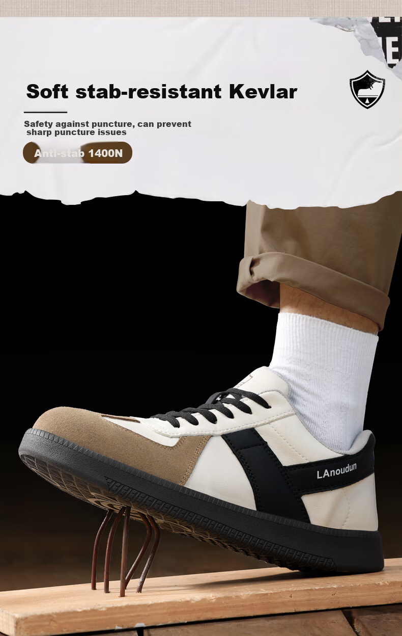 Lanoudun Safety Shoes for Men, Steel Toe Cap, Puncture-Resistant, Lightweight Work Boots, Non-Slip Training Shoes D237 Size 43 5