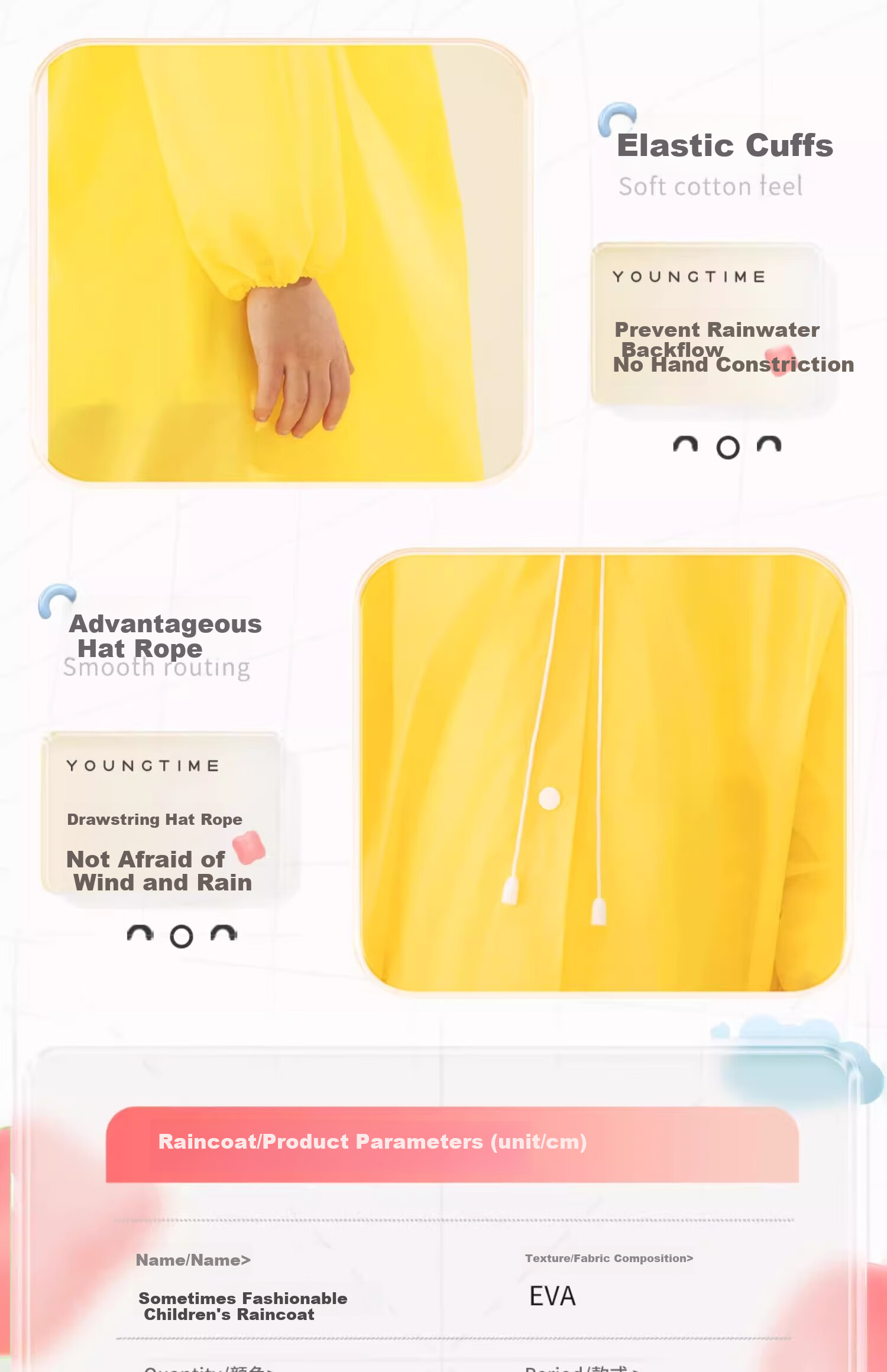 Youshiguang Disposable Raincoat for Children, Thickened Transparent, Enlarged, for School Backpack, Spring Outings, Elementary School Rain Poncho for Boys And Girls 9
