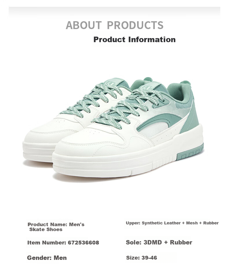361° Men's Sports Shoes, Spring And Summer Starry Casual Flat Lightweight Trendy Versatile Sneakers for Men, 672536608-2, Size 40 22