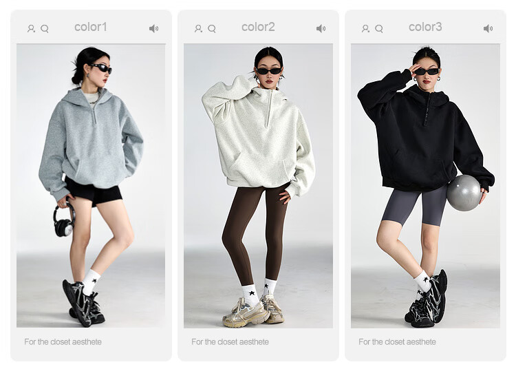 ICH MODE American Vintage Oversized Hoodie Women Spring Loose Jacket New Oversize White Flower Gray XL 2