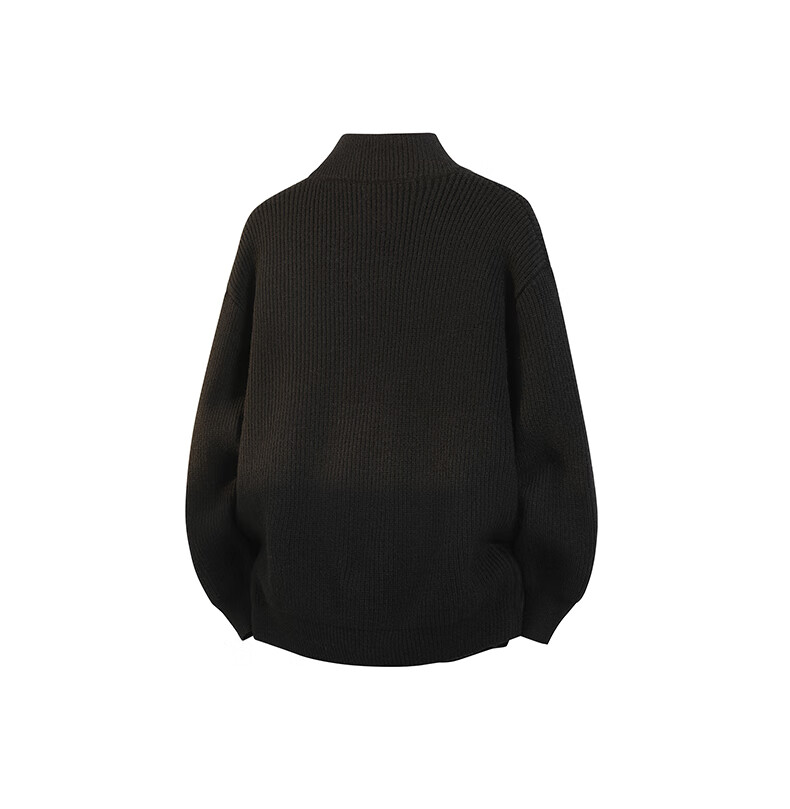 ROMON Men's Knitted Cardigan Sweater Autumn Winter Casual Loose Drop Shoulder Jacket Black 3XL 10