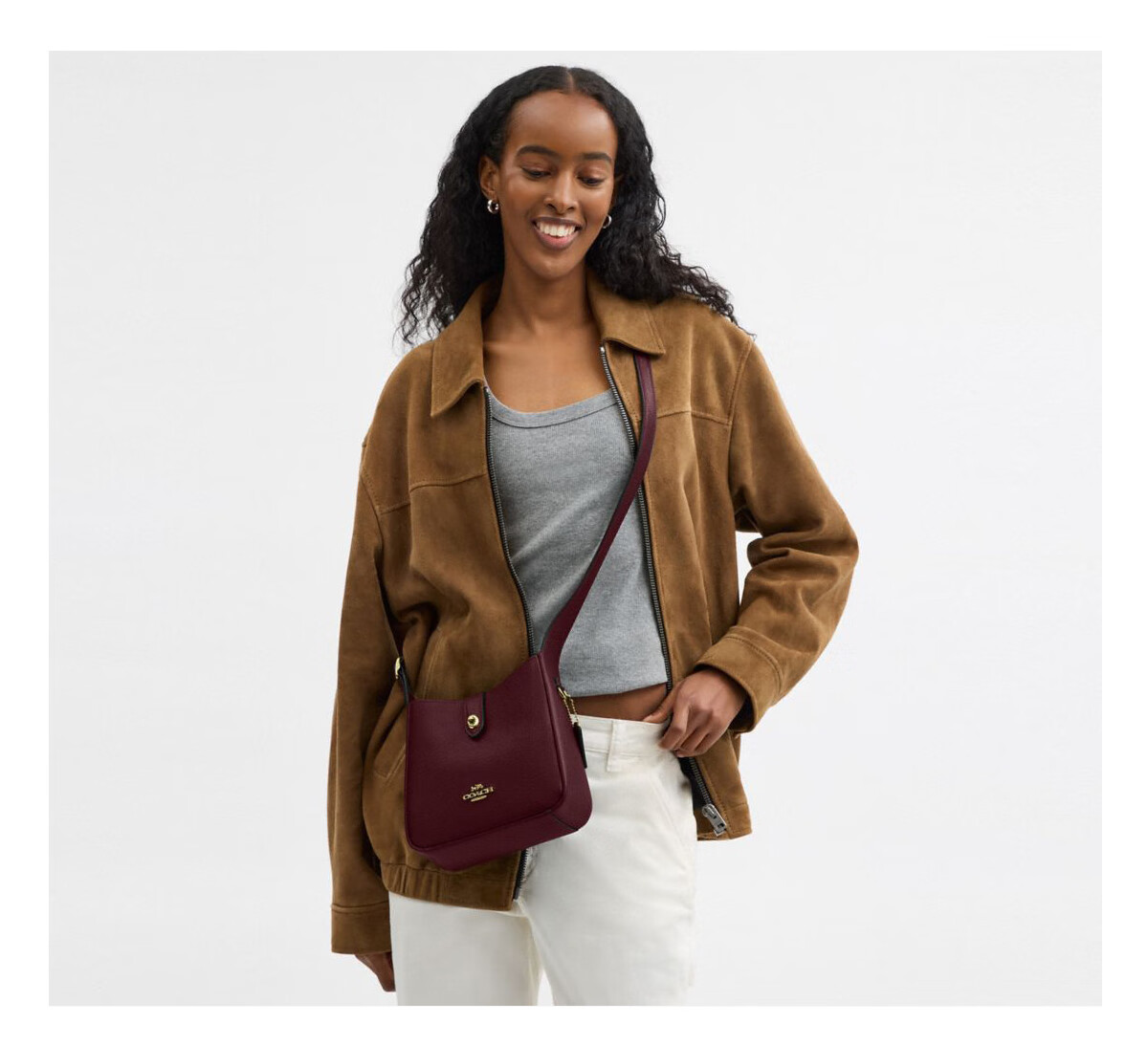 COACH HADLEY Small Women's Shoulder Crossbody Bag Dark Brown CAL60 Gift 17