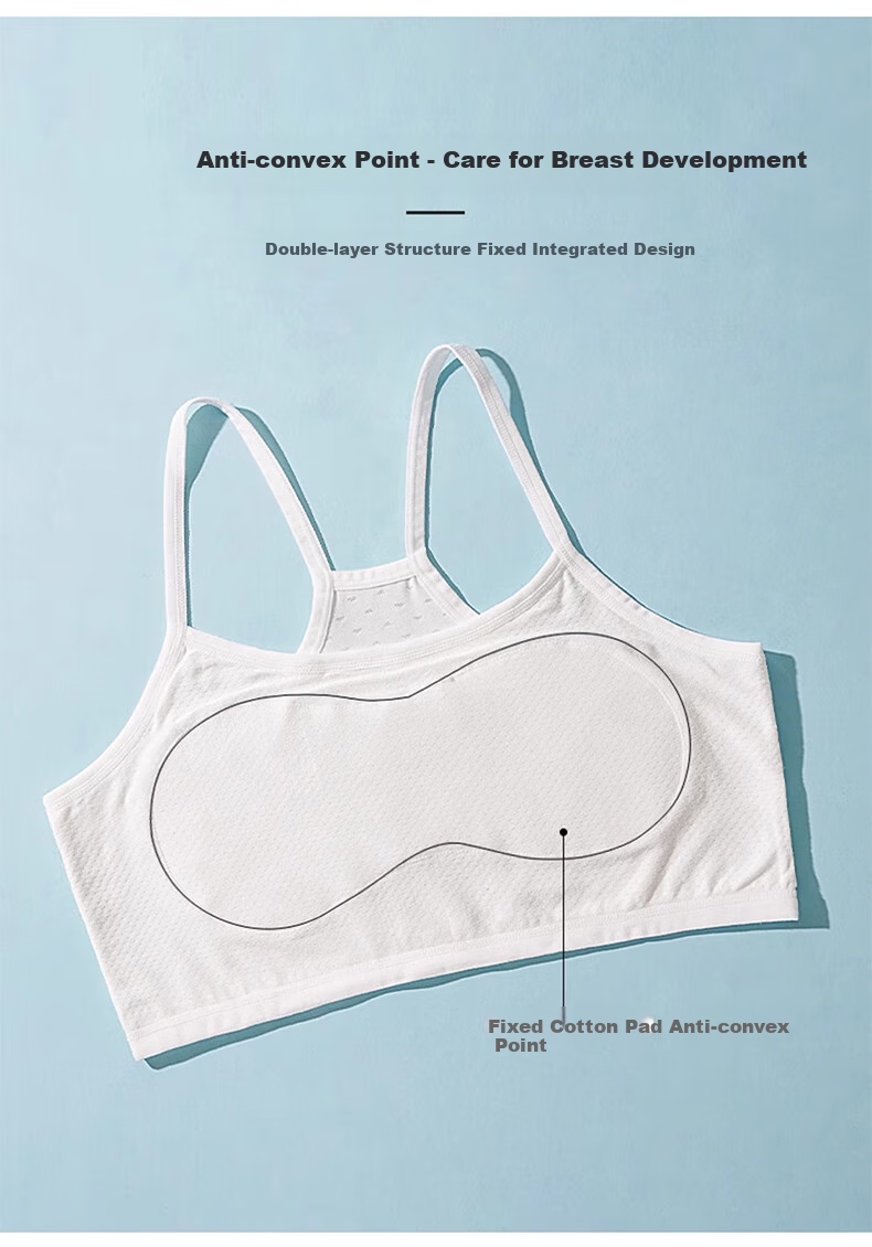 Ziyouxi Girls' Underwear for Elementary School Students in Puberty, Ages 8-12, Children's First Stage Camisole Thin Bra for Young Girls 9