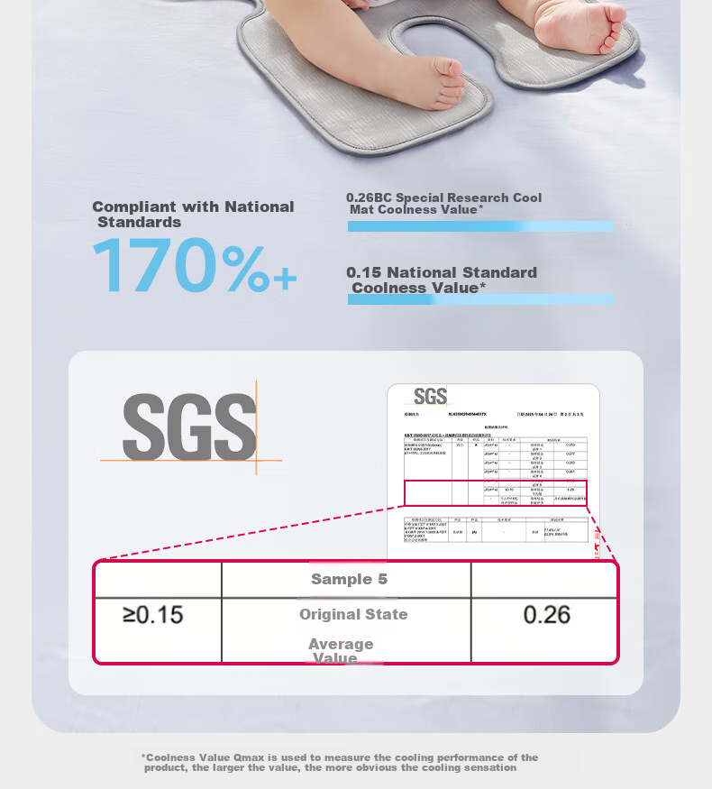 Babycare Breathable Cooling Mat for Baby Stroller, Divided Support Natural Antibacterial Mat 39×72CM 4