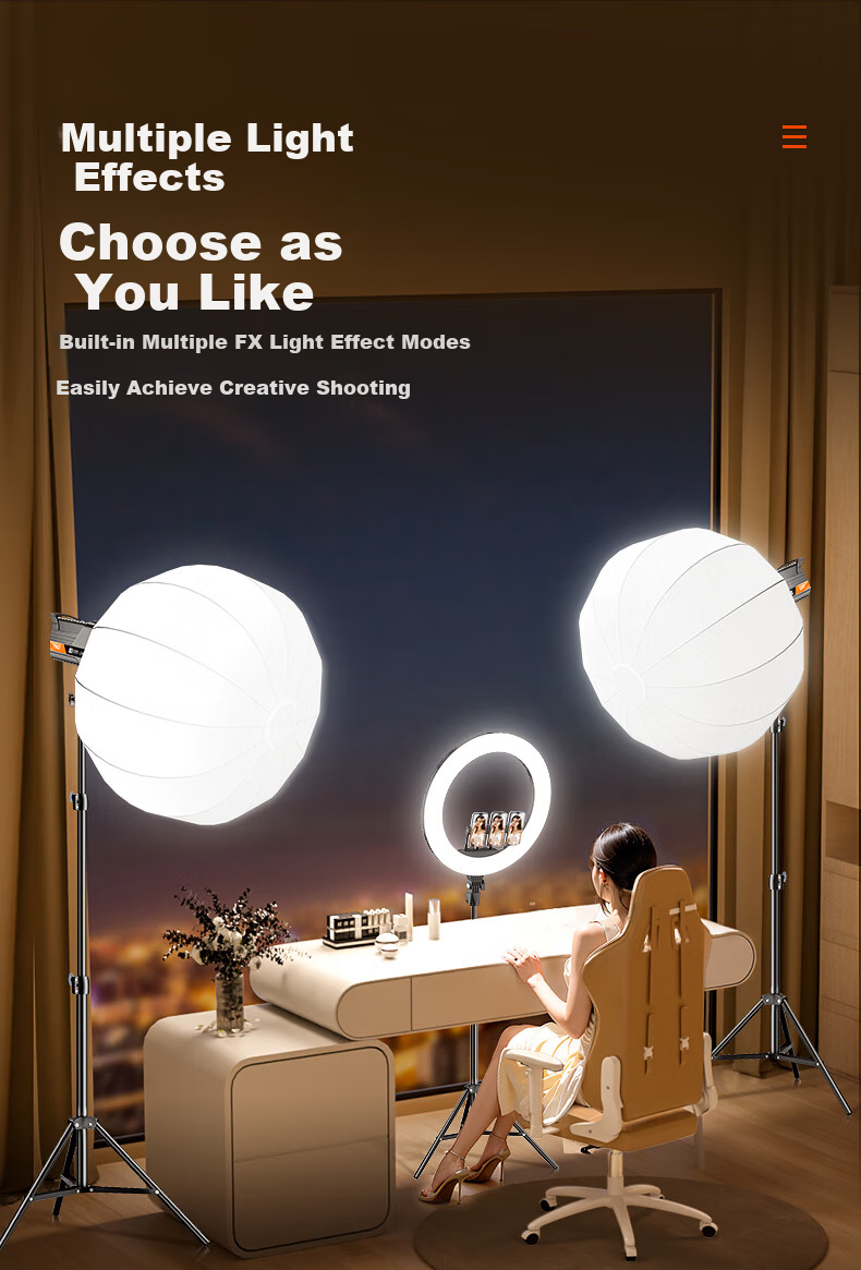 JIMANTU 150W Professional COB Photography Light Indoor Studio Live Streaming Spherical Deep Parabolic Softbox Video Shooting Sunlight 7