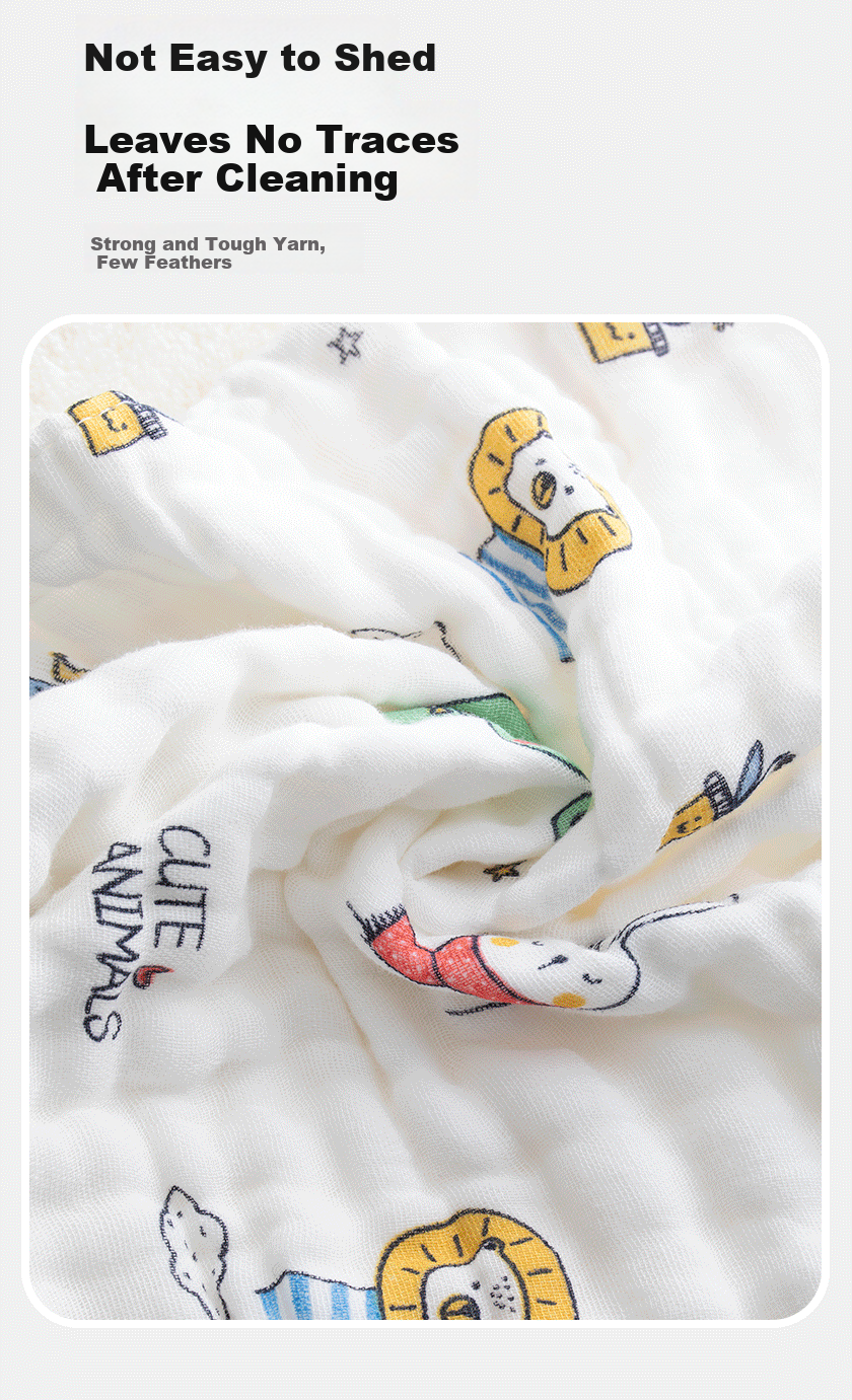 Sanli Pure Cotton 4-Layer Hollow Gauze Children's Towels, 5 Pack, Baby Drool Bibs, Washable Face Towels for Infants And Toddlers, Small Hand Towels 6
