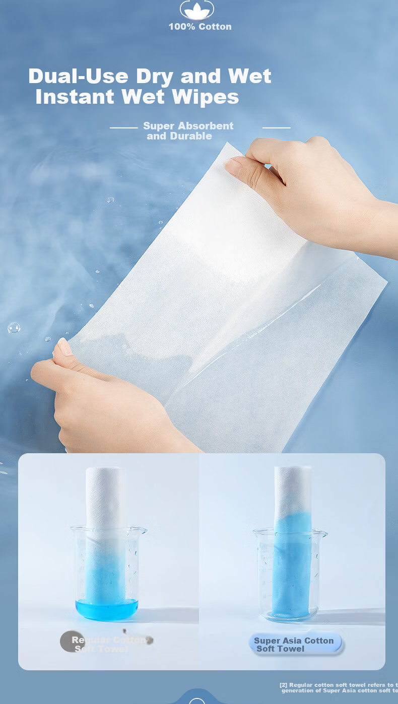 Chaoya Baby Soft Cotton Wipes, Extra Large And Thick, 100% Pure Cotton, Suitable for Both Dry And Wet Use, Face Towels for Infants And Children, 80 Sheets Per Pack 11