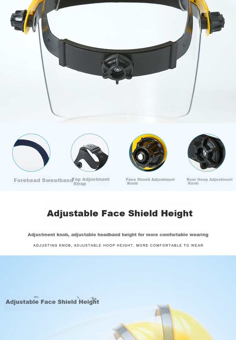 Beifute Welding Helmet, Anti-Spatter, Impact-Resistant Full-Face Protective Mask, Transparent Head-Mounted Welding Goggles [Jingcang Flash Sale], Yellow Top Transparent Mask, Two Pieces 9