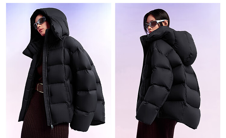 BOSIDENG 25 Years Puff Down Jacket Women Winter 90% Down Thickened Removable Hood Loose Short Lazy Style Coat 5