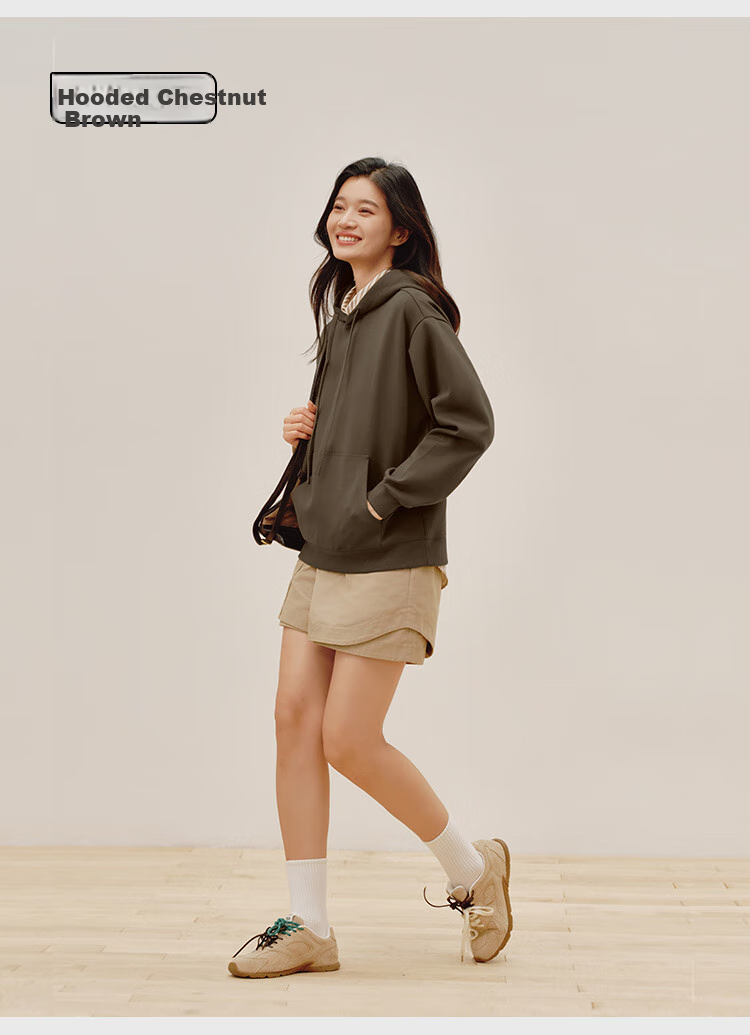 JD Original Women's Sweatshirt, New Winter Style Jacket, Round Neck Solid Color Clothing, Cream White, Size S 21