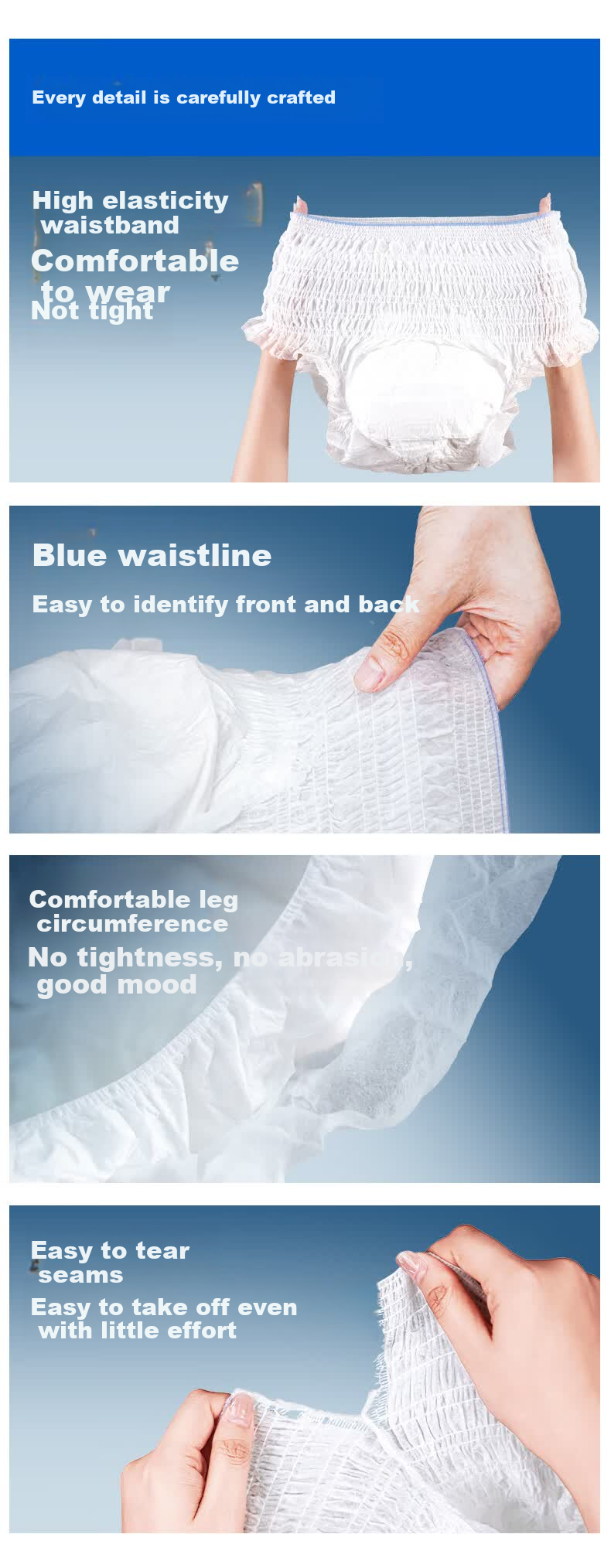 Laolaifu Adult Pull-Up Diapers, XL Size, 15 Pieces, Waist Circumference 100-135cm, Elderly Incontinence Pads 4