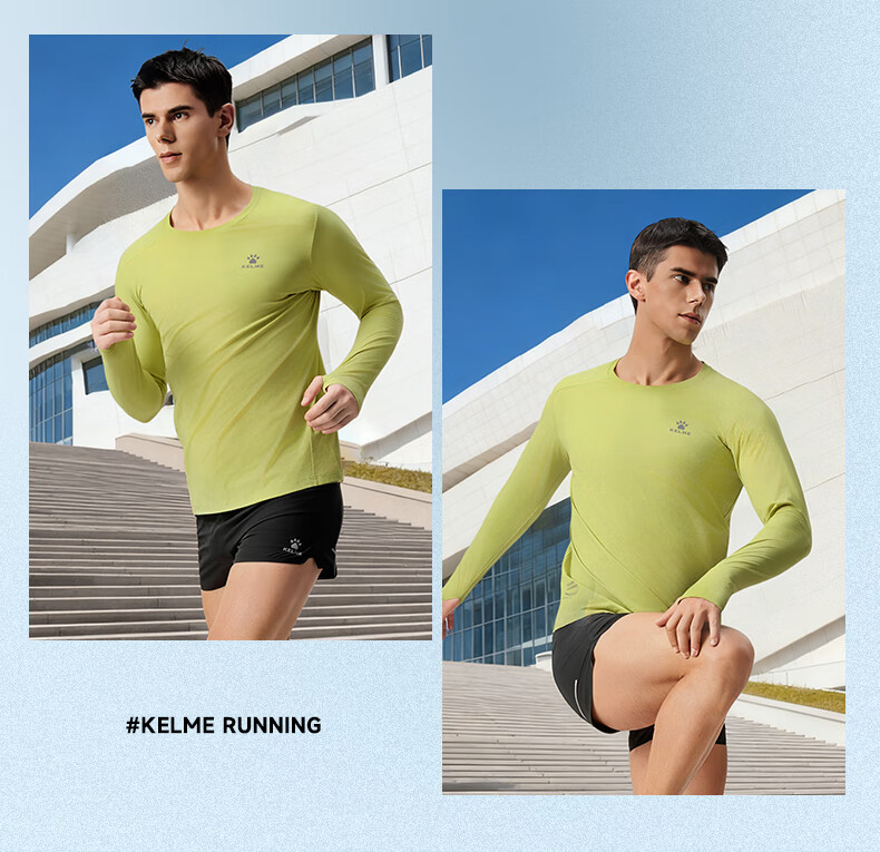 KELME 2025 Spring Cotton-Feel Quick-Dry Long Sleeve Sports T-Shirt Running Football Training Long Sleeve Sportswear Agate Black 2XL 4