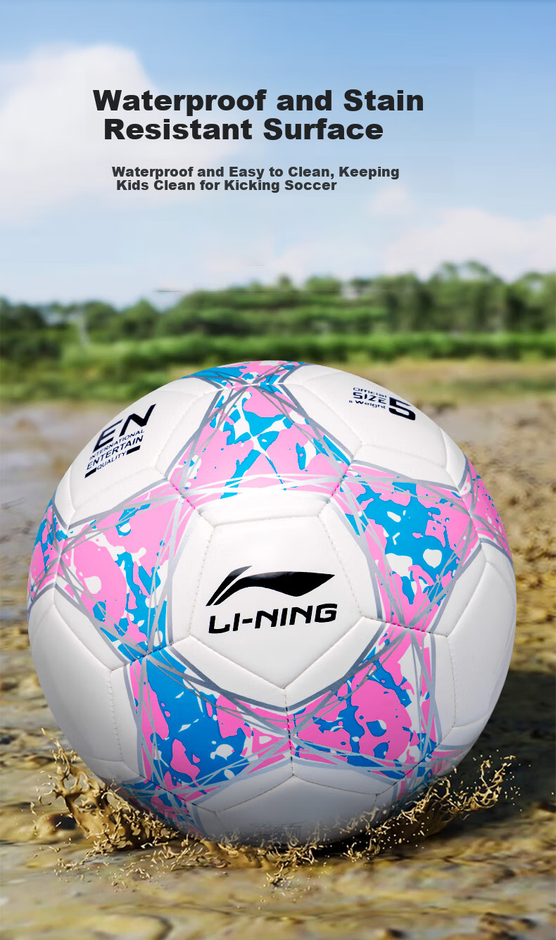 Li-Ning Soccer Ball Size 4 for Children, Elementary School Students' Competition Training, Youth Standard Student-Specific Non-Slip Material Gift, Size Four 5