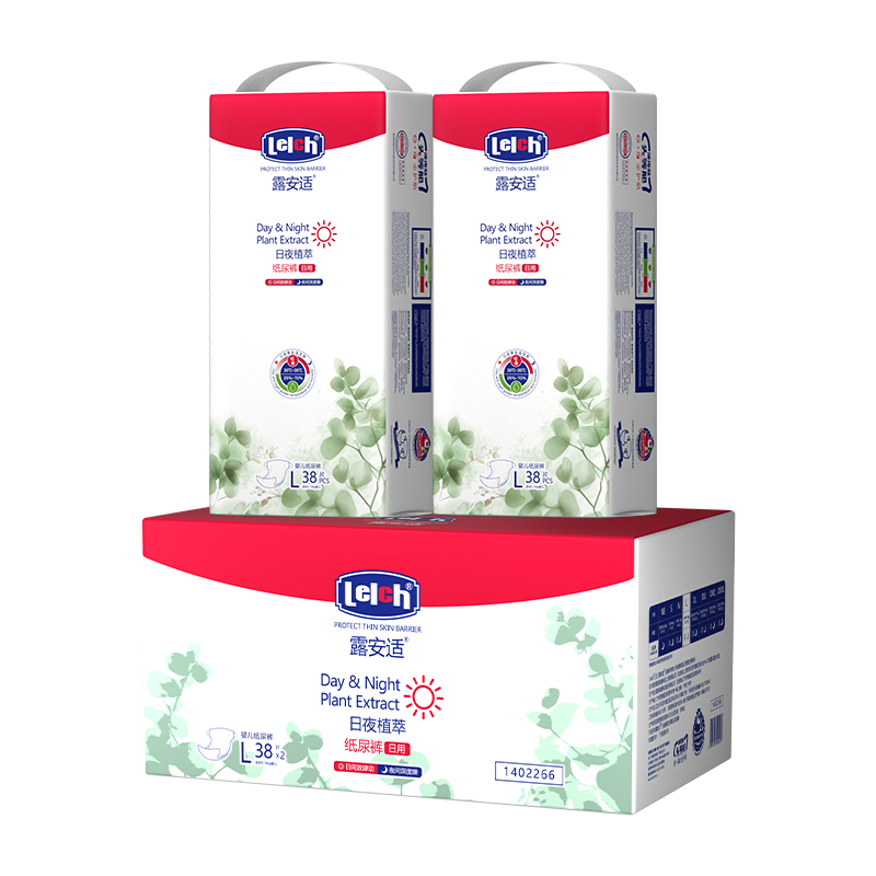 Luvs Day & Night Plant-Based Baby Diapers L Size 76pcs Summer Ultra-Thin Disposable Diapers