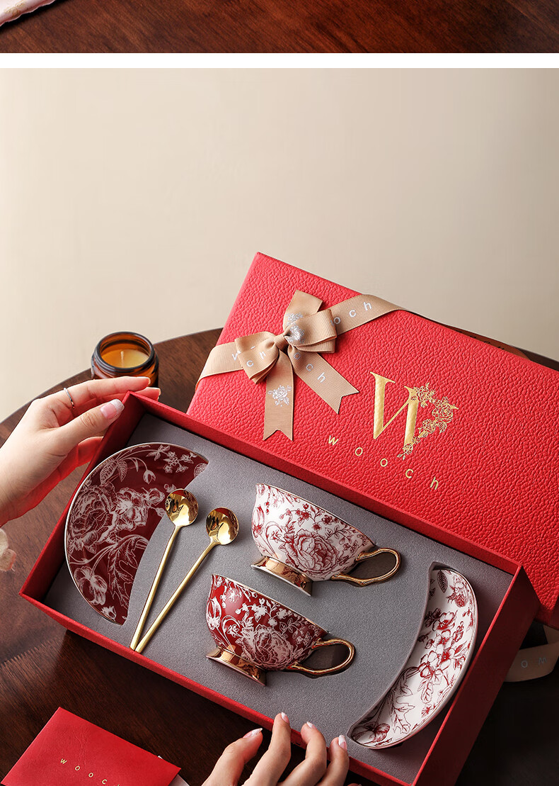 WOOCH Newlywed Gift Coffee Mug Set High-End Gift Box Ceramic Cups Housewarming Present New Home Souvenir 2