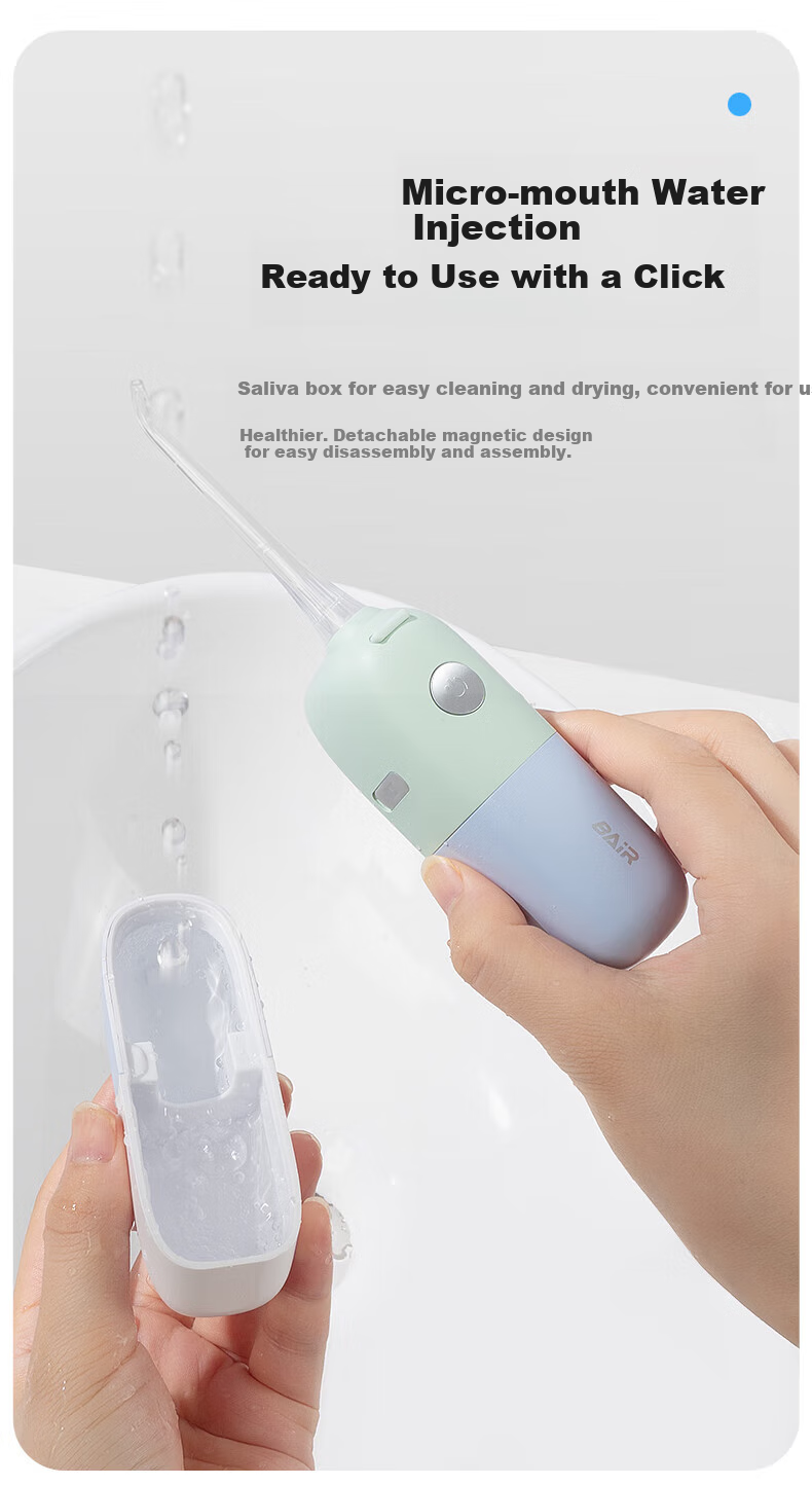 BAIR Portable Water Flosser, Orthodontic Professional Electric Dental Irrigator, Water Flosser Gift Box Set V6 Summer Rose 6