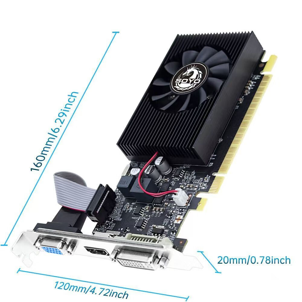Meijie GT730 LP Fire Dragon 4G / DDR3 / 64bit Graphics Card for Computer, Office, Entertainment, Entry-Level Dedicated Graphics Card