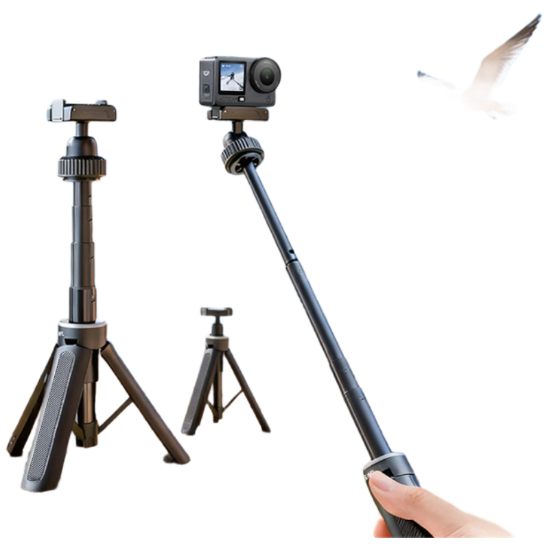 Shili Fan Compatible with DJI Action 6 Handheld Selfie Stick Tripod Mini Extension Rod OSMO Nano Sports Camera Photo Stand Tripod with Dual Magnetic Quick-Release Base