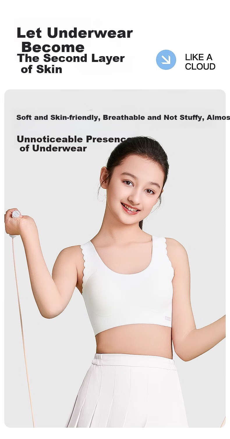 Dushiliren 26 New Girls' Underwear, Full Stage Girls' Vest, Student Puberty Comfortable Modal Bra, Thin Style 12
