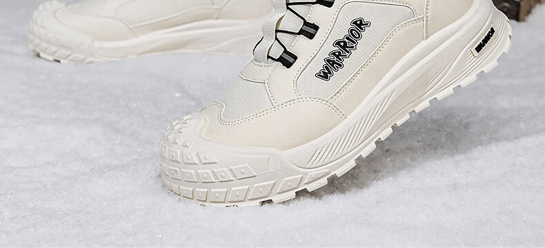 Warrior Men's Snow Boots 2025 Winter New Warm Fleece Thickened Cotton Shoes Black Size 39 17