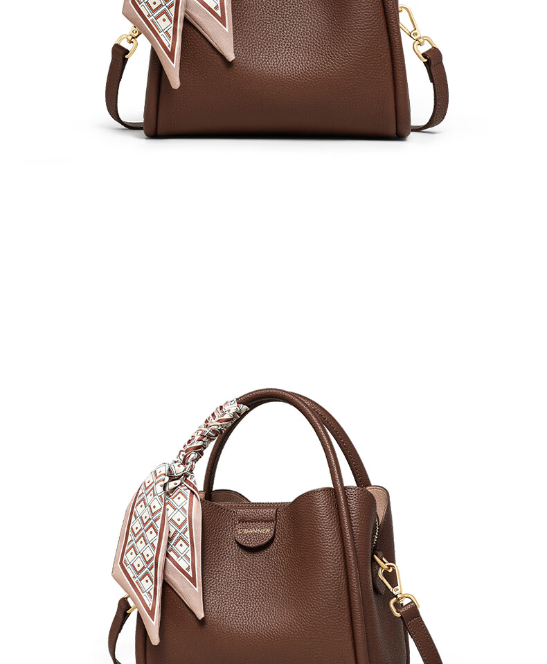 C.BANNER Women's Bag First Layer Cowhide Handbag Shoulder Bag Crossbody Light Luxury Birthday New Year Gift for Girls Girlfriend 4