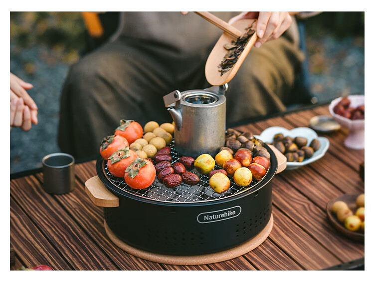 Naturehike Portable Outdoor Desktop Charcoal Grill for Home Camping BBQ and Tea Brewing 14