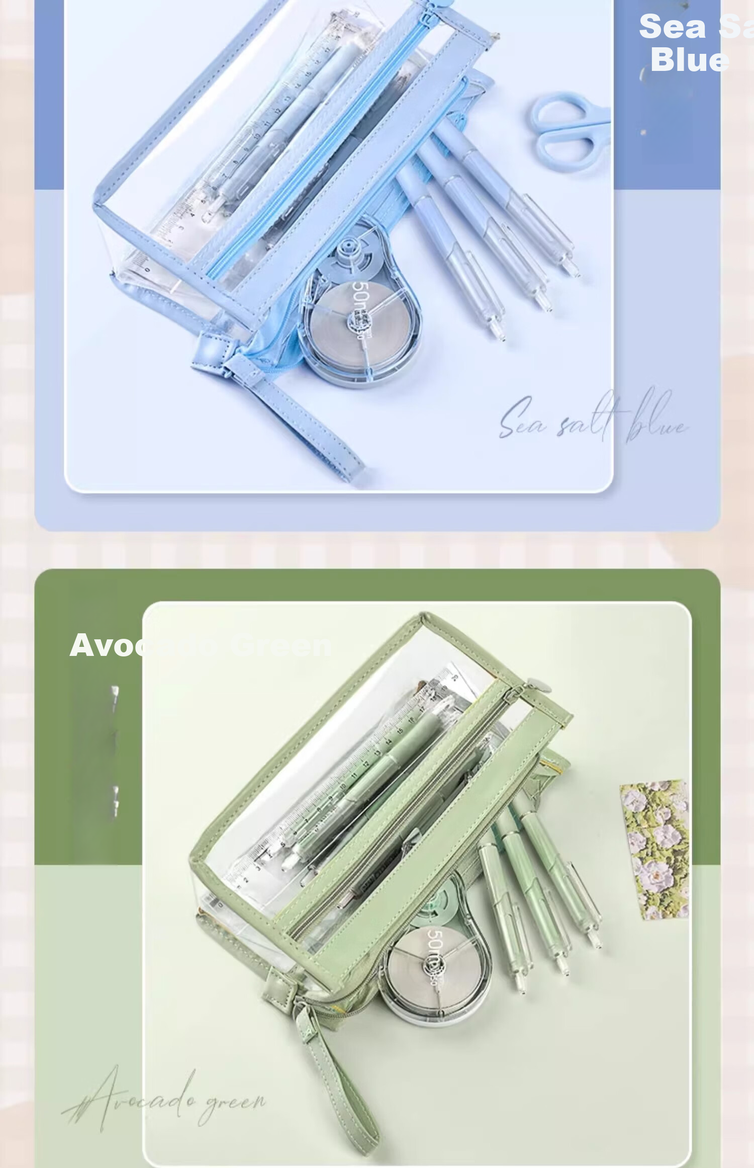 Shuxing Three-Layer Transparent Pencil Case, Exam-Specific Large Capacity, High School Entrance Exam Stationery Bag, Aesthetically Pleasing Simple Pencil Box, for Girls And Boys in Primary And Secondary Schools 13
