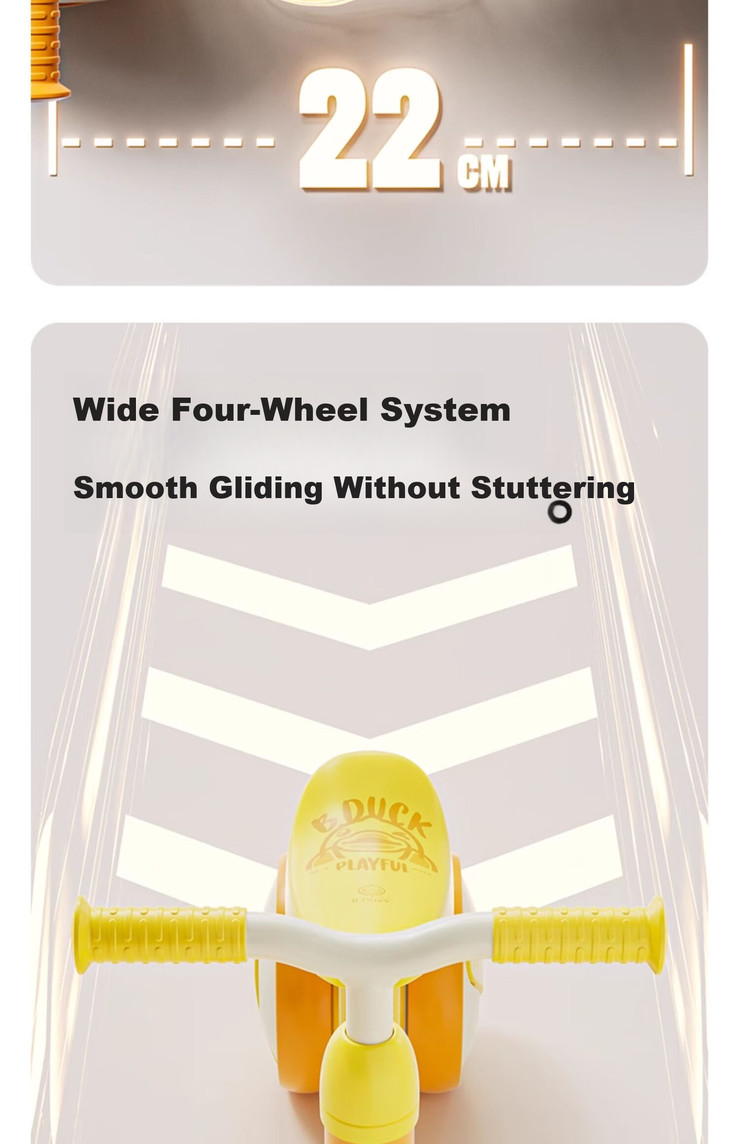 Lede Little Yellow Duck Children's Balance Bike, Four Wheels, for Ages 1-3, Gliding And Stepping Bike, Gift for Boys And Girls on Their First Birthday, 1025 9