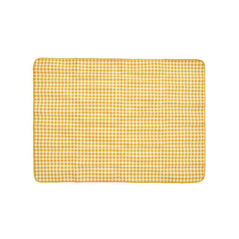 JD Original Colored Film Moisture-Proof Mat, Outdoor Picnic Mat, Grass Tent Moisture-Proof Ground Mat, Yellow And White Checkered Pattern, 150*200cm