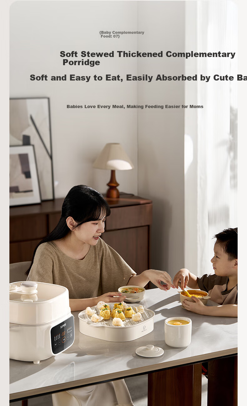 SUPOR Electric Stew Pot, Double Boiler Soup Pot, Bird's Nest Stew Pot, Baby Porridge Cooker, Electric Stew Pot 4.5L for Home Use, Steaming And Stewing, Micro-Pressure Electric Stew Pot DZ25YC891 7