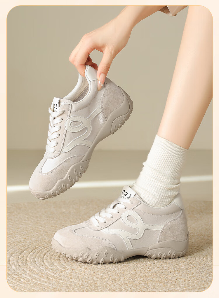 Zhuoshini 7cm Height Increasing German Training Shoes Women Breathable Casual Sneakers Sports Shoes Stylish Versatile Silver Size 38 8