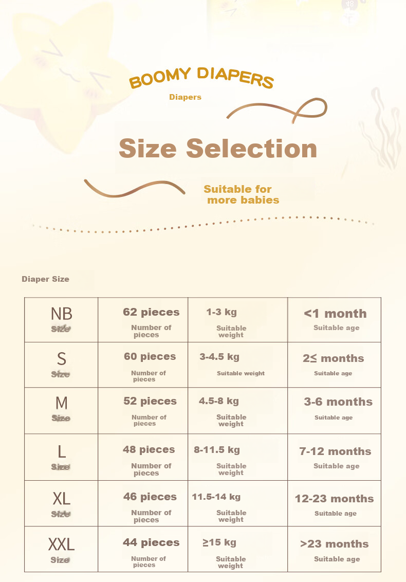 Baoyingmei Space Bear Diapers XXL 34 Pieces [28-35 Lbs] Ultra-Thin Breathable Disposable Diapers for Baby Boys And Girls 2