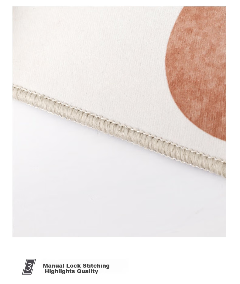 Qimian Crystal Velvet Living Room Carpet, Skin-Friendly Comfortable Dirt-Resistant Non-Slip, Kate, Modern Minimalist, 200*300cm 13