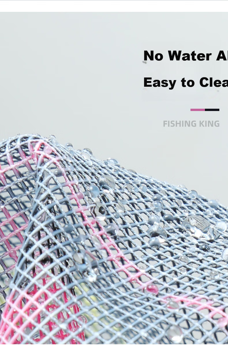 Diaoyuwang Fishing Net Head Anti-Snag Hook Set, Lightweight Net Head, Fishing Net Bag, Fish Catching Net, Fishing Tackle, Round Shape, 40CM 13