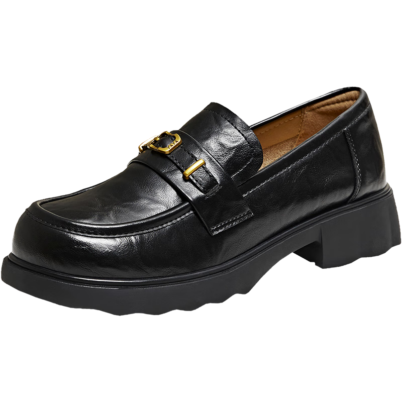 TATA Women's Shoes 2026 Spring New Loafers Fashion Casual Versatile Black Size 37