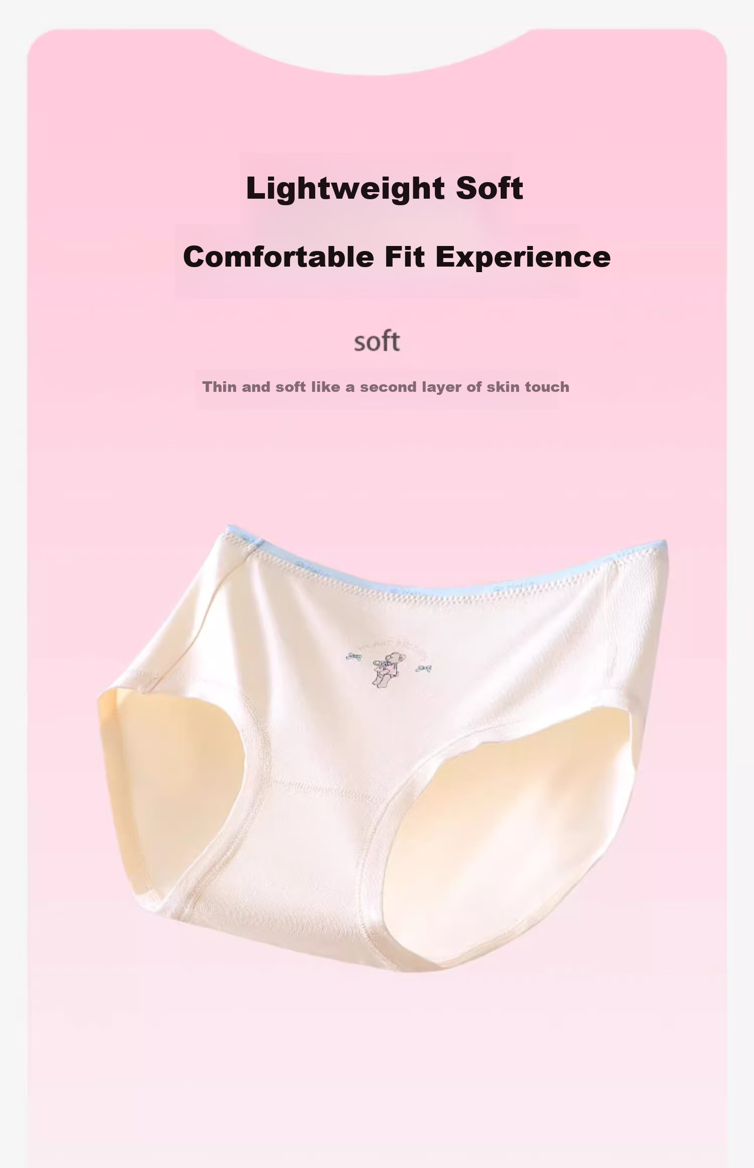Bingxuemumian Girls' Underwear, Young Women's Triangle Panties, 7A Antibacterial Cotton, Puberty Mid to High-Waist Shorts for Middle And High School Students, Silk Shorts 7