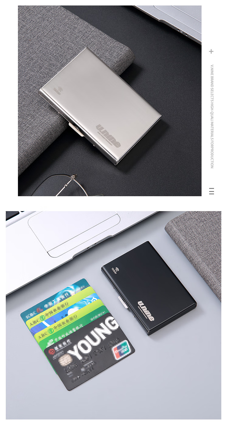 V.NINE Card Holder, Anti-Theft Wallet, Anti-Magnetic Money Clip, Business Card Holder, Small Card Case, Birthday Gift for Boyfriend Or Husband 13