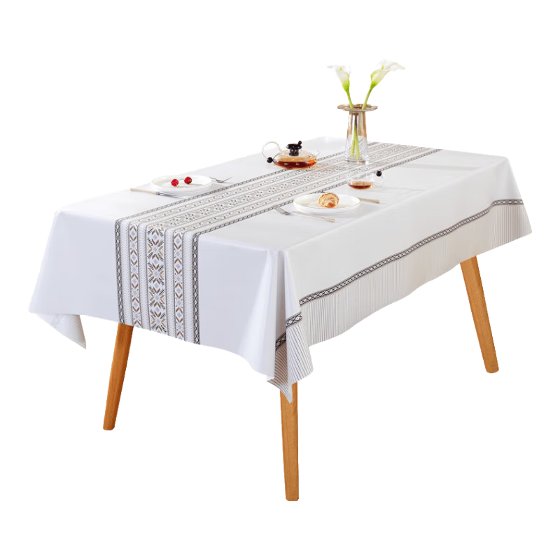 Ali Tablecloth, Waterproof, Oil-Proof, Heat-Resistant, High-End Feel, Coffee Table Mat, Table Pad, PVC Dining Table Mat, Mediterranean Style, 0.9*1.4