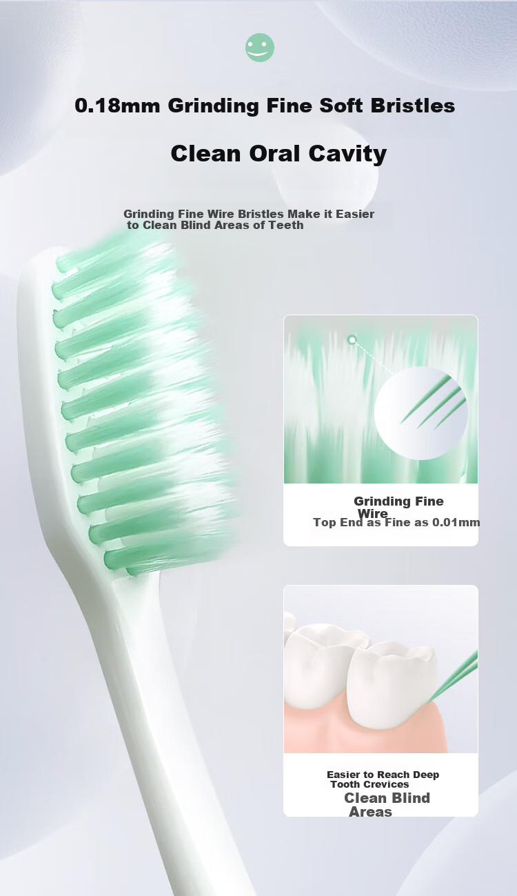 Kejiekejing Adult Fine Bristle Gum Care Toothbrush, Deep Cleaning between Teeth, Protects Oral Health, 4-Pack Family Sharing Recommended 1