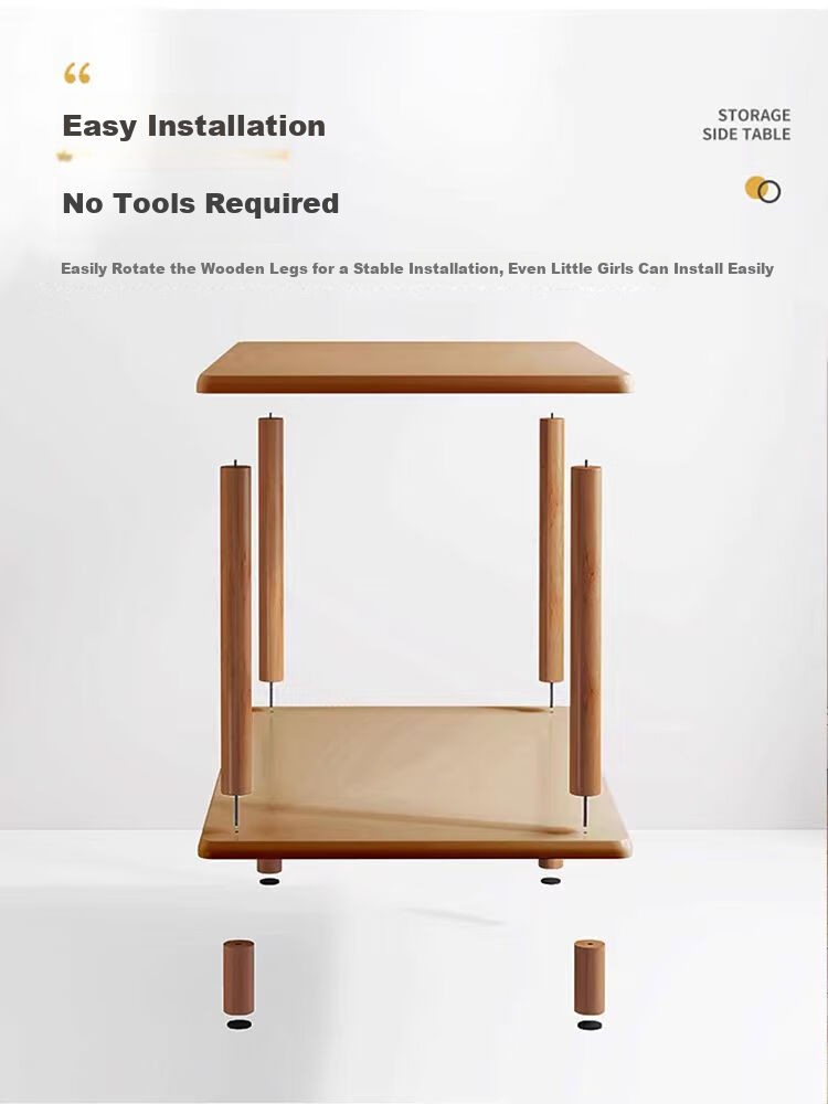 Gupujia Coffee Table, Living Room Sofa Side Table, Simple Small Tea Table, Compact Bedroom Square Table, Movable Bedside Table 3