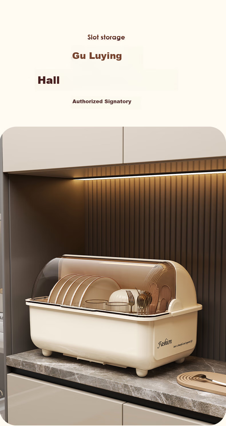 Jingmao Bowl And Chopstick Storage Box, Kitchen Cabinet with Lid, Utensil Organizer, Dish Rack, Storage Shelf 6