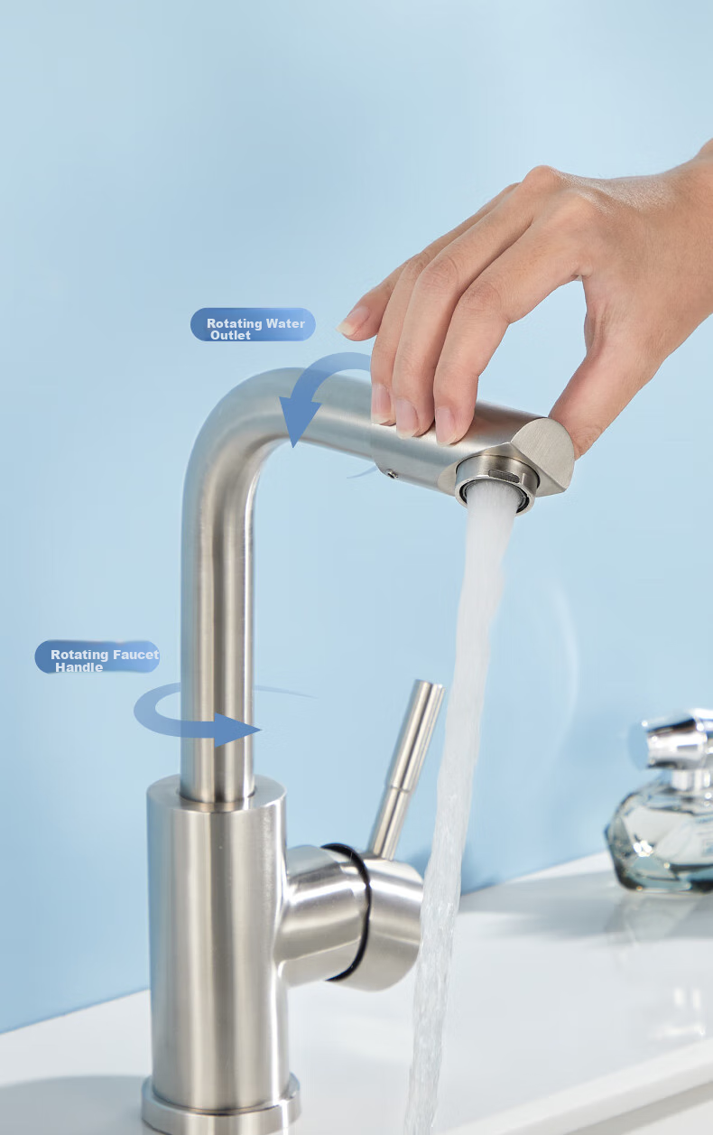 ARROW Gunmetal Basin Faucet, 304 Stainless Steel Body, Bathroom Hot And Cold Tap, Washbasin Rotating Faucet 3