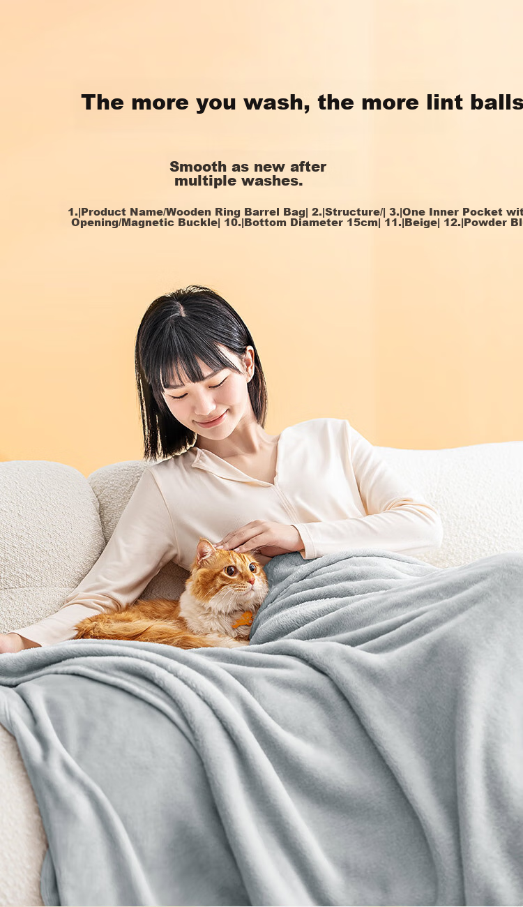 JD Original Cat Snuggle Blanket, Flannel Cat-Feel Class A Quilt, Summer Nap Air Conditioning Blanket, Sofa Throw, Xiao Hui Hui, 1x1.4m 1