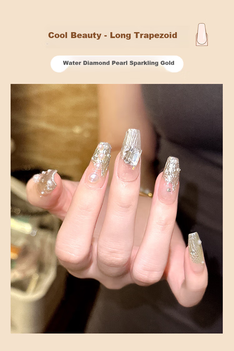 Meifuyu Handmade Nail Wraps (Huanhuan Nail S) Medium-Long Nude Removable Nail Tips MF8608 18