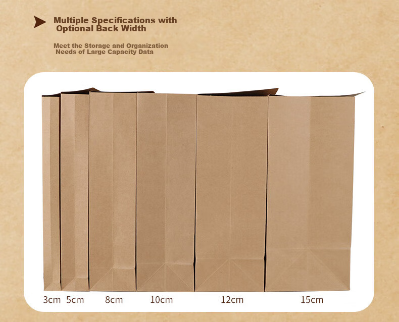 Youbili High-Quality A4 File Folders Kraft Paper, Thickened Bid Document Folders, Office Supplies, Pack of 20, 5cm Bottom Width, Blue-Black Font, 1015 3