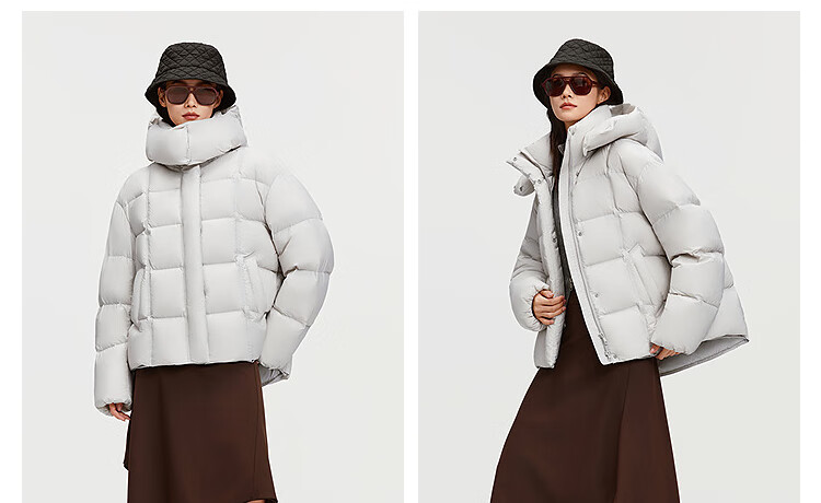 BOSIDENG 25 Years Puff Down Jacket Women Winter 90% Down Thickened Removable Hood Loose Short Lazy Style Coat 7