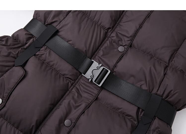 Demana [5A Antibacterial Heat Retention] Winter Hooded 90% Duck Down Belted Waist Outdoor Mid-Length Women's Down Jacket 3