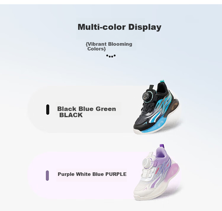 Warrior Children's Sneakers, Spring And Autumn Thick-Soled Comfortable Running Shoes for Boys And Girls WZCL1384 Black Blue Green 28 2